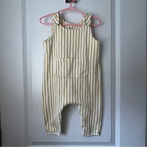 Pehr Striped Overall in yellow stripes 18-24 months